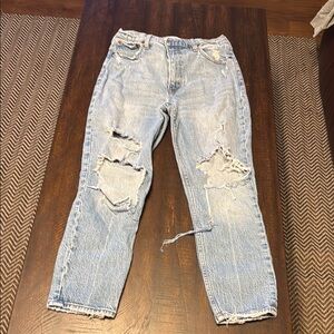 Abercrombie & Fitch Blue Skinny Distressed Jeans